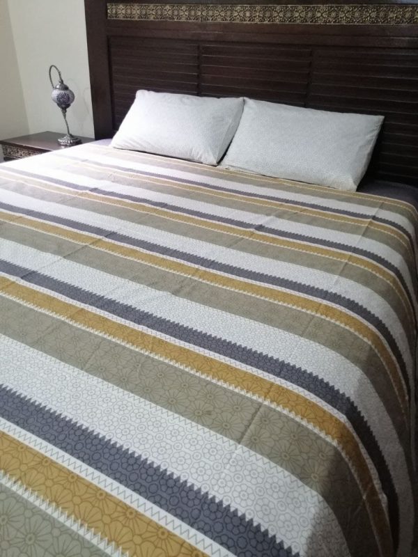 striped bed sheet