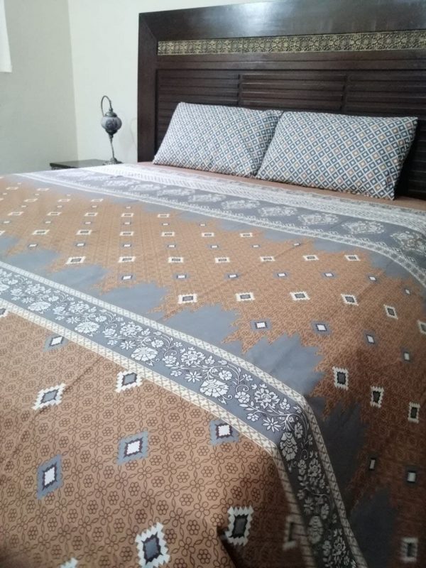 brown cotton bed sheet ashlet