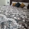 black flowered luxurious king size bed sheets