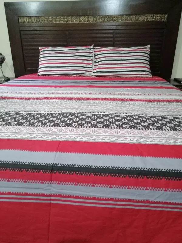 luxurious red flat bed sheets set