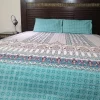 Luxurious aqua color bed sheets